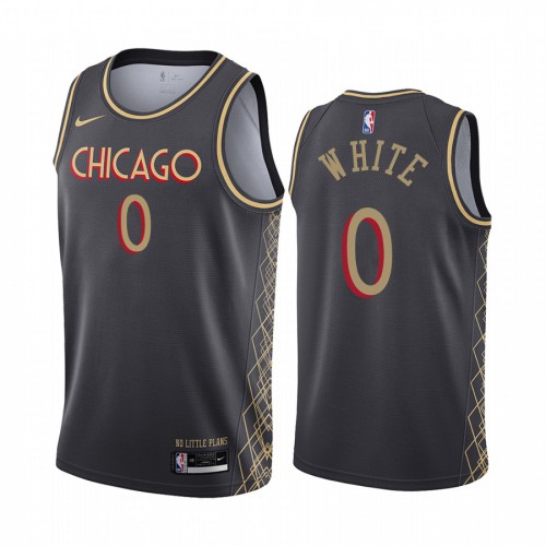 Chicago Bulls #0 Coby White Black Swingman 2020-21 City Edition Jersey Mens