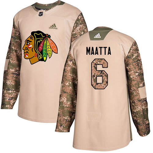 Adidas Chicago Blackhawks #6 Olli Maatta Camo Authentic 2017 Veterans Day Stitched Youth Jersey Youth