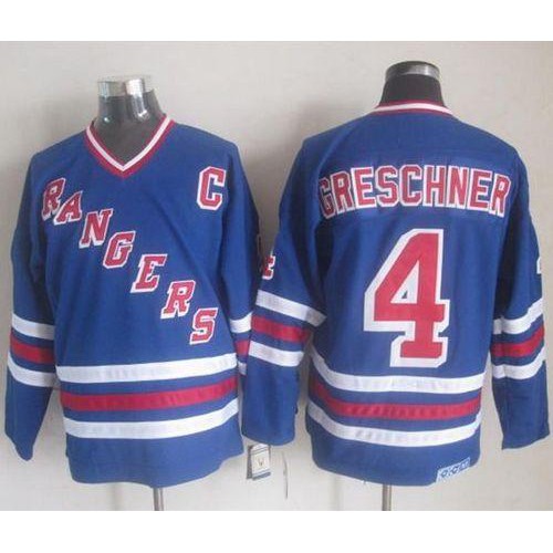 New York Rangers #4 Ron Greschner Blue CCM Heroes Of Hockey Alumni Stitched Jersey Men's