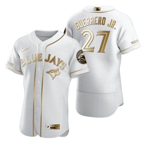 Toronto Toronto Blue Jays #27 Vladimir Guerrero Jr. White Men's Authentic Golden Edition Jersey Men's