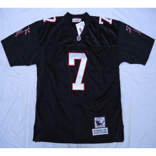 Mitchell And Ness Atlanta Falcons #7 Michael Vick Black Throwback Stitched Jersey Men's