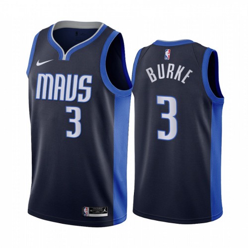Dallas Dallas Mavericks #3 Trey Burke Navy Swingman 2020-21 Earned Edition Jersey Mens