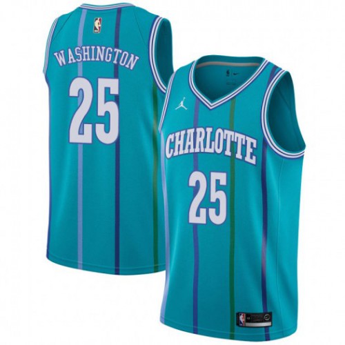 Charlotte Hornets #25 P.J. Washington Aqua Jordan Swingman Hardwood Classics Jersey Mens