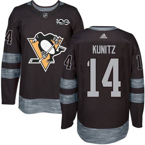 Adidas Pittsburgh Penguins #14 Chris Kunitz Black 1917-2017 100th Anniversary Stitched Jersey Men's