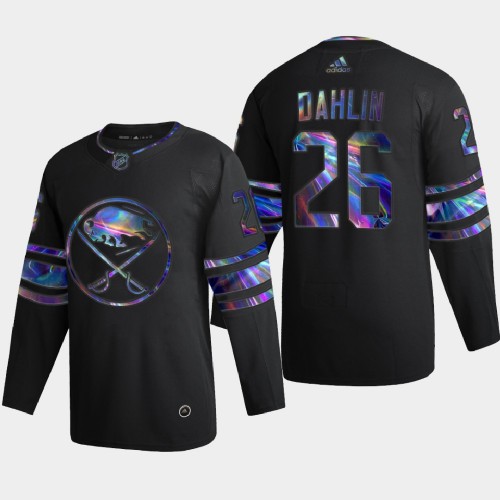 Buffalo Buffalo Sabres #26 Rasmus Dahlin Men's Iridescent Holographic Collection Jersey - Black Men's