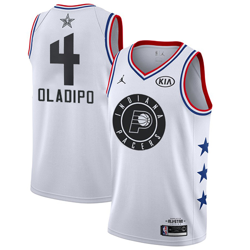 Indiana Pacers #4 Victor Oladipo White Jordan Swingman 2019 All-Star Game Jersey Mens