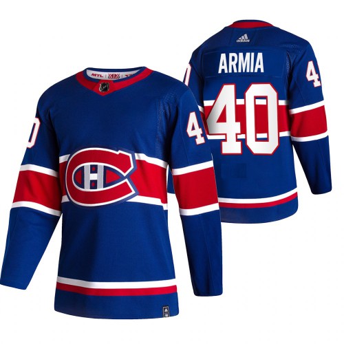Montreal Montreal Canadiens #40 Joel Armia Blue Men's Adidas 2020-21 Reverse Retro Alternate Jersey Men's