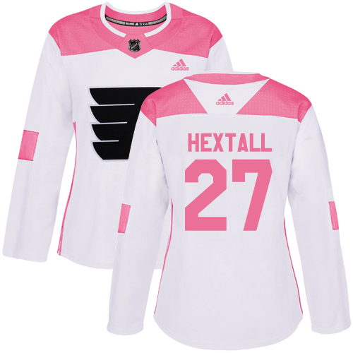 Adidas Philadelphia Flyers #27 Ron Hextall White/Pink Authentic Fashion Women's Stitched Jersey Womens