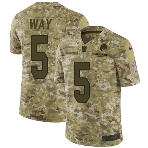 Washington Commanders #5 Tress Way Camo Youth Stitched Limited 2018 Salute To Service Jersey Youth