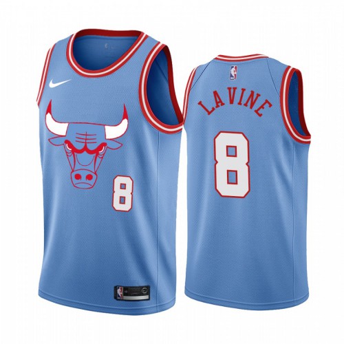 Chicago Bulls #8 Zach Lavine Mens Unveil 2019-20 City Edition Swingman Jersey Blue Mens