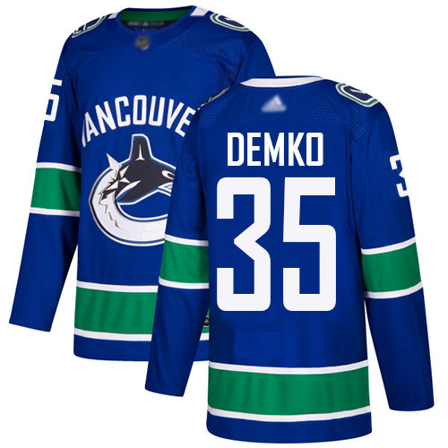 Adidas Vancouver Canucks #35 Thatcher Demko Blue Home Authentic Stitched Jersey Men's