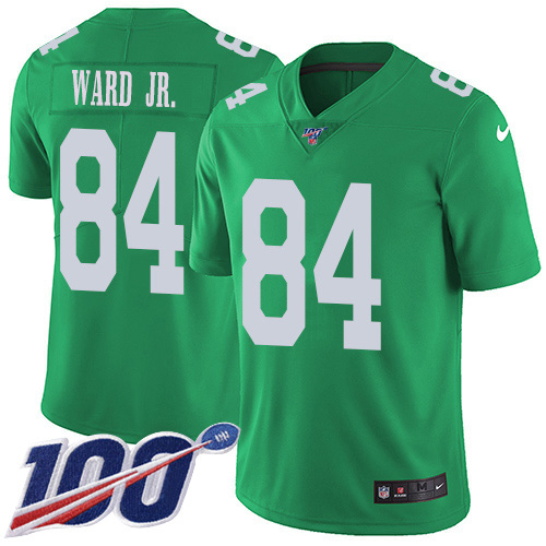Philadelphia Eagles #84 Greg Ward Jr. Green Youth Stitched Limited Rush 100th Season Jersey Youth
