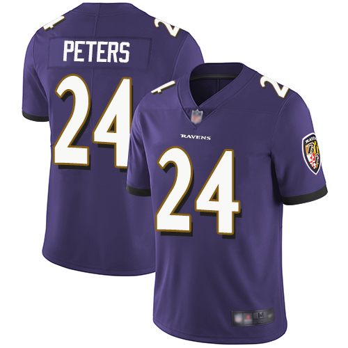 Baltimore Ravens #24 Marcus Peters Purple Team Color Youth Stitched Vapor Untouchable Limited Jersey Youth