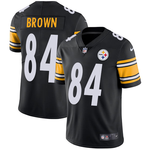 Pittsburgh Steelers #84 Antonio Brown Black Team Color Men's Stitched Vapor Untouchable Limited Jersey Men's