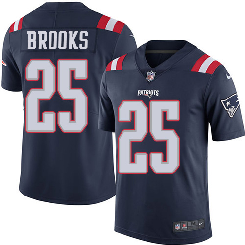 New England Patriots #25 Terrence Brooks Navy Blue Youth Stitched Limited Rush Jersey Youth