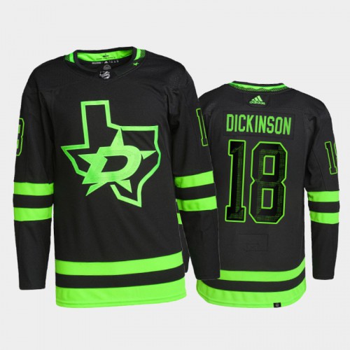 Adidas Dallas Stars #18 Jason Dickinson Men's 2021-22 Alternate Authentic Jersey - Black Men's