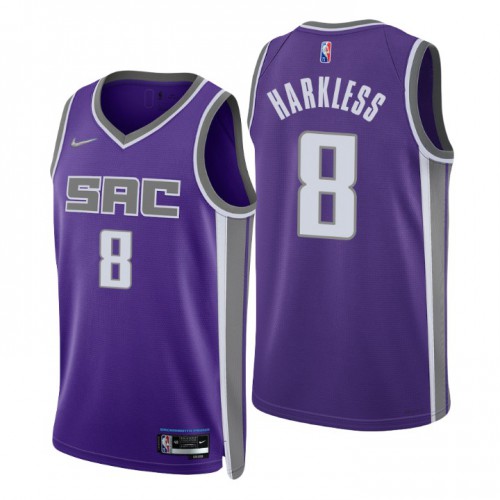 Sacramento Kings #8 Maurice Harkless Purple Mens 2021-22 75th Anniversary Diamond Swingman Jersey - Icon Edition Mens