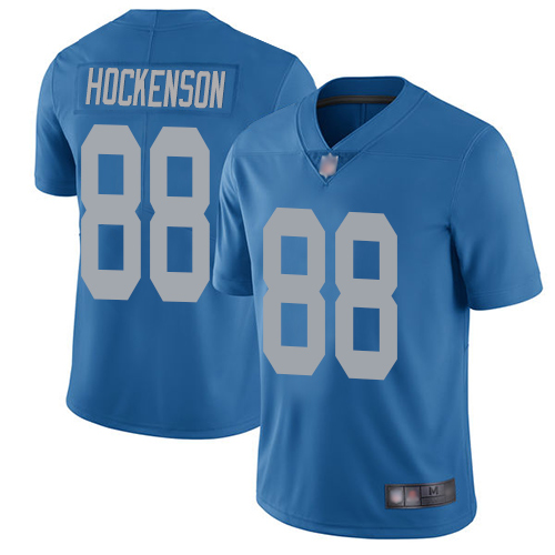 Detroit Lions #88 T.J. Hockenson Blue Throwback Youth Stitched Vapor Untouchable Limited Jersey Youth