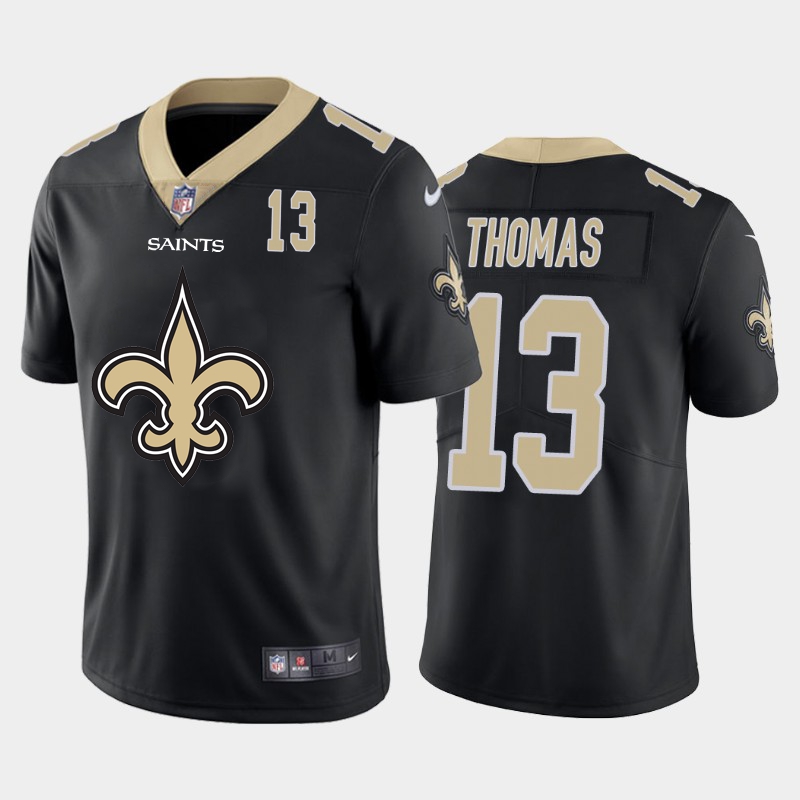 New Orleans Saints #13 Michael Thomas Black Men's Big Team Logo Player Vapor Limited Jersey