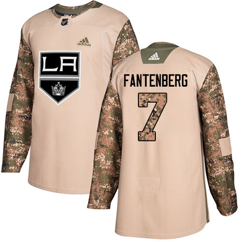 Adidas Los Angeles Kings #7 Oscar Fantenberg Camo Authentic 2017 Veterans Day Stitched Jersey Men's