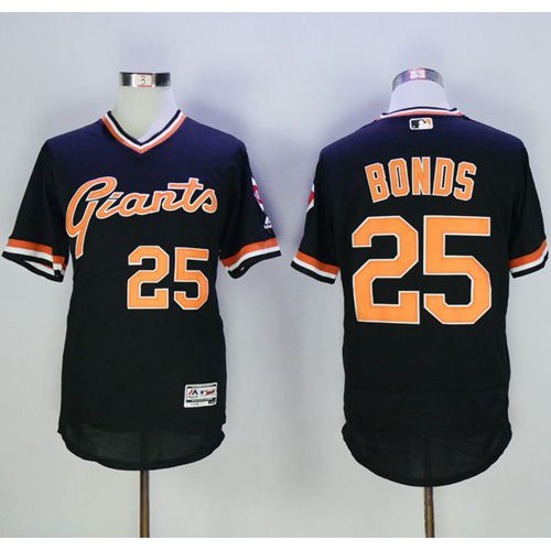 San Francisco Giants #25 Barry Bonds Black Flexbase Authentic Collection Cooperstown Stitched Jersey Men's