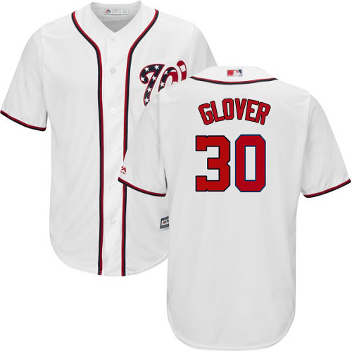 Washington Nationals #30 Koda Glover White New Cool Base Stitched Jersey Men's