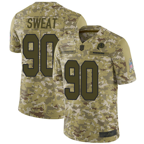 Washington Commanders #90 Montez Sweat Camo Youth Stitched Limited 2018 Salute to Service Jersey Youth