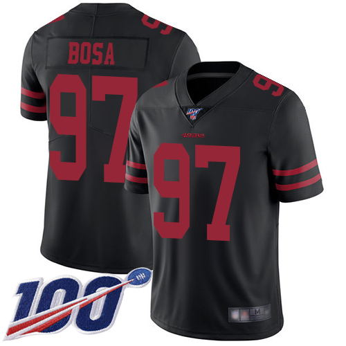 49ers #97 Nick Bosa Black Alternate Men's Stitched 100th Season Vapor Limited Jersey
