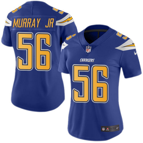 Los Angeles Chargers #56 Kenneth Murray Jr Electric Blue Women's Stitched Limited Rush Jersey Womens