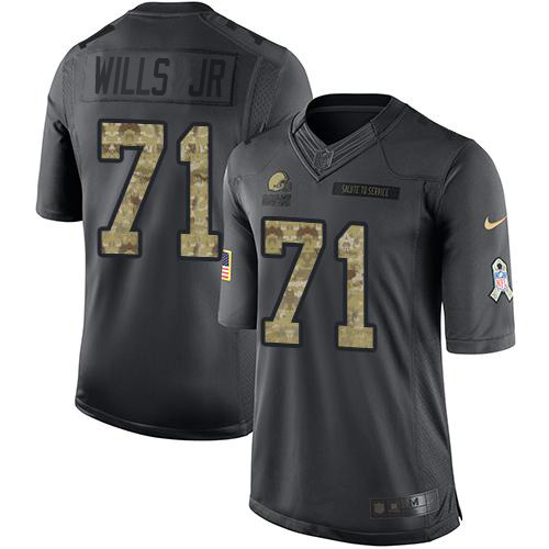 Cleveland Browns #71 Jedrick Wills JR Black Men's Stitched Limited 2016 Salute to Service Jersey Men's