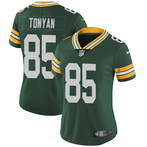 Green Bay Packers #85 Robert Tonyan Green Team Color Women's Stitched Vapor Untouchable Limited Jersey Womens
