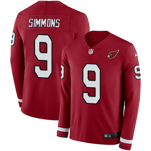 Cardinals #9 Isaiah Simmons Red Team Color Youth Stitched Limited Therma Long Sleeve Jersey