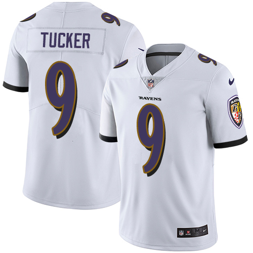 Ravens #9 Justin Tucker White Men's Stitched Vapor Untouchable Limited Jersey