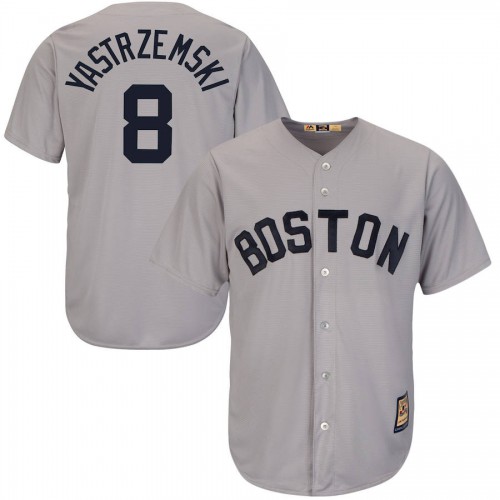 Boston Boston Red Sox #8 Carl Yastrzemski Majestic Cool Base Cooperstown Collection Player Jersey Gray Men's