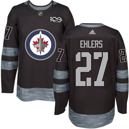 Adidas Winnipeg Jets #27 Nikolaj Ehlers Black 1917-2017 100th Anniversary Stitched Jersey Men's