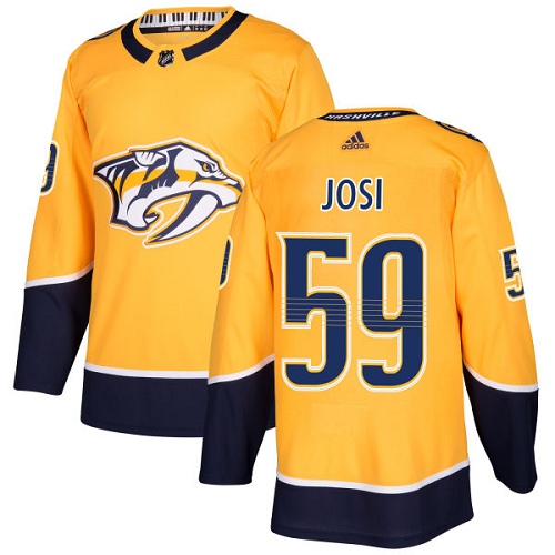 Adidas Nashville Predators #59 Roman Josi Yellow Home Authentic Stitched Jersey Men's