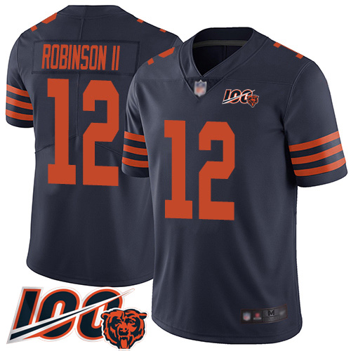 Chicago Bears #12 Allen Robinson II Navy Blue Alternate Youth Stitched 100th Season Vapor Limited Jersey Youth