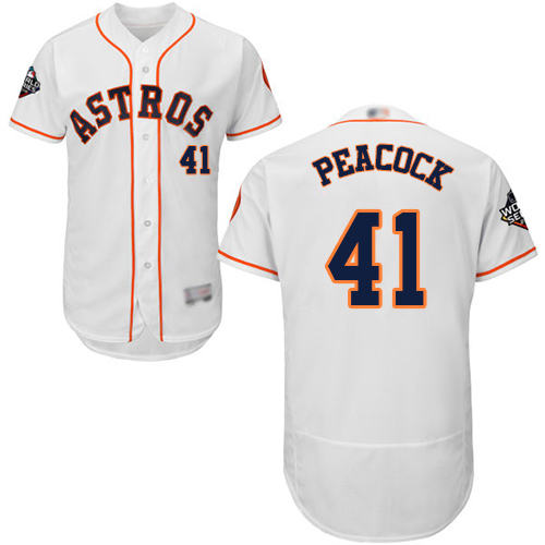 Houston Astros #41 Brad Peacock White Flexbase Authentic Collection 2019 World Series Bound Stitched Jersey Men's