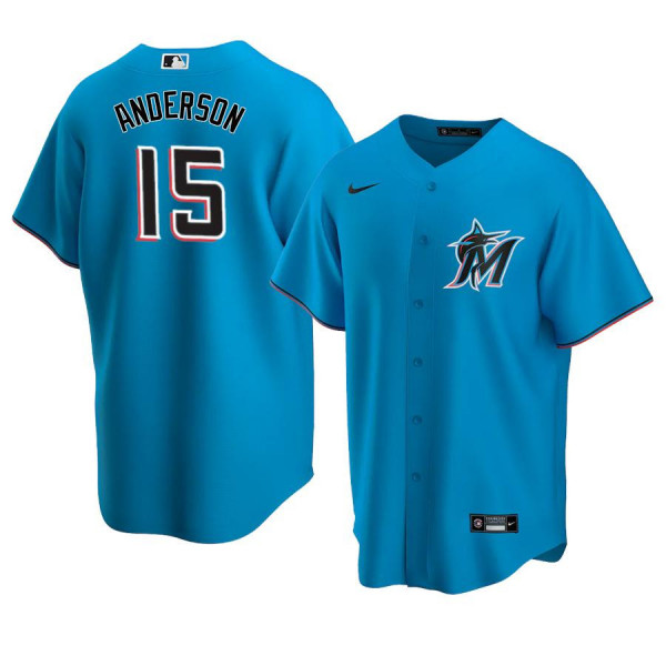 Men's Youth Women's Miami Marlins 15 Replica Blue Alternate 2020 Brian Anderson Jersey