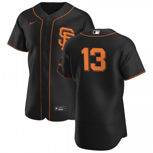 San Francisco San Francisco Giants #13 Austin Slater Men's Black Alternate 2020 Authentic Player Jersey Men's