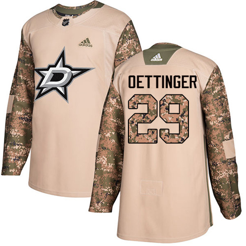 Adidas Dallas Stars #29 Jake Oettinger Camo Authentic 2017 Veterans Day Youth Stitched Jersey Youth