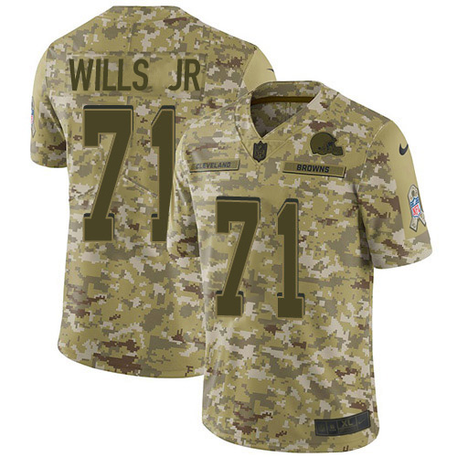 Cleveland Browns #71 Jedrick Wills JR Camo Youth Stitched Limited 2018 Salute To Service Jersey Youth