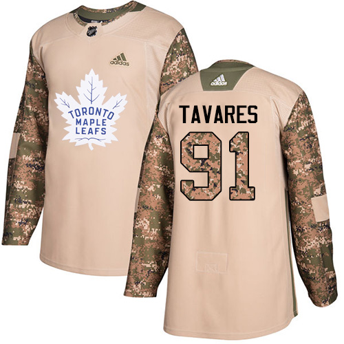 Adidas Maple Toronto Maple Leafs #91 John Tavares Camo Authentic 2017 Veterans Day Stitched Youth Jersey Youth