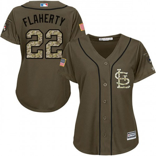 St.Louis Cardinals #22 Jack Flaherty Green Salute to Service Women's Stitched Jersey Womens