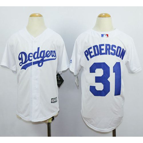 Los Angeles Dodgers #31 Joc Pederson White Cool Base Stitched Youth Jersey Youth