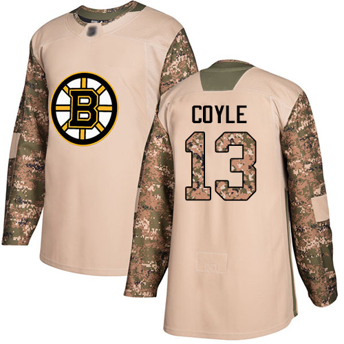 Adidas Boston Bruins #13 Charlie Coyle Camo Authentic 2017 Veterans Day Stitched Jersey Men's