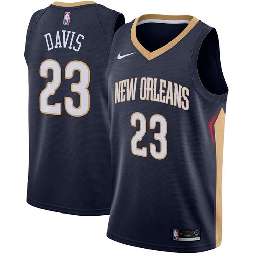 New Orleans Pelicans #23 Anthony Davis Navy Womens Swingman Icon Edition Jersey Womens