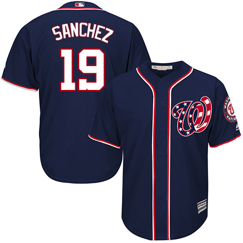 Washington Nationals #19 Anibal Sanchez Navy Blue New Cool Base Stitched Jersey Men's