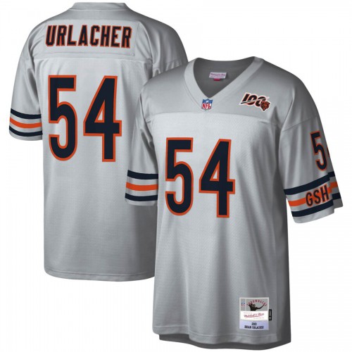 Chicago Chicago Bears #54 Brian Urlacher Mitchell & Ness 100 Retired Player Platinum Jersey Men's