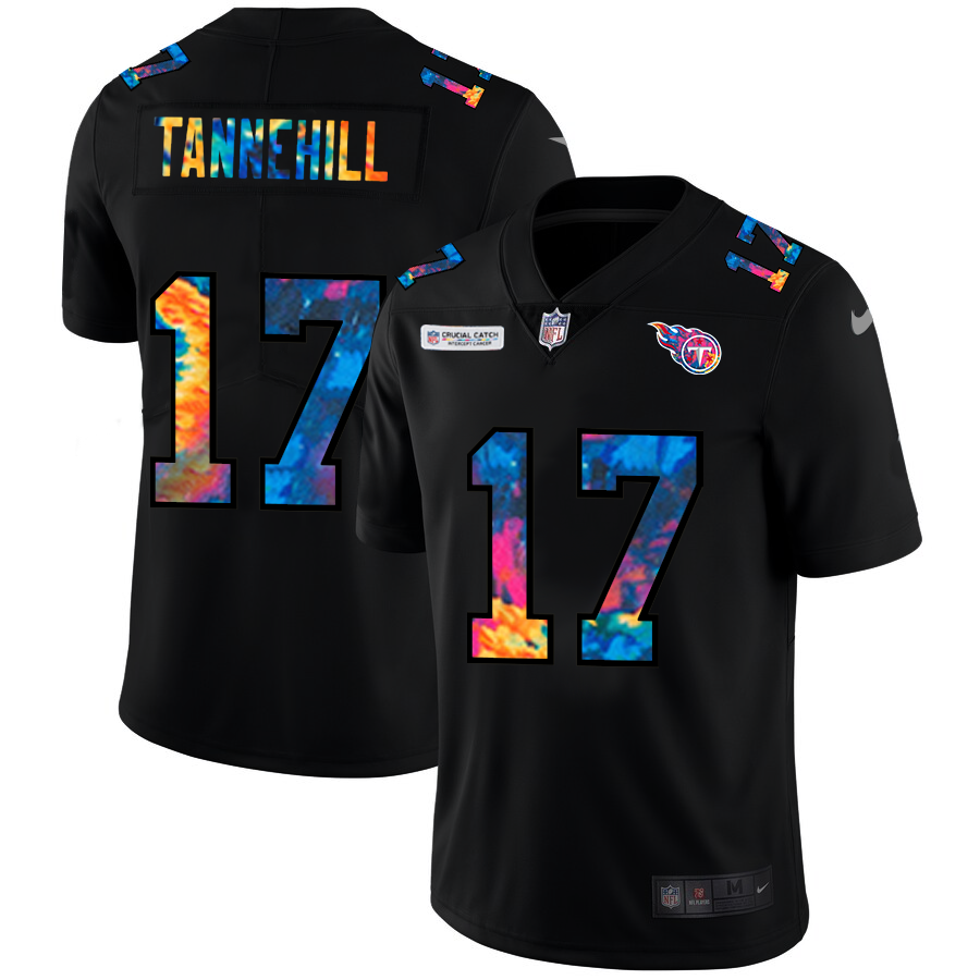 Tennessee Titans #17 Ryan Tannehill Men's Multi-Color Black 2020 Crucial Catch Vapor Untouchable Limited Jersey